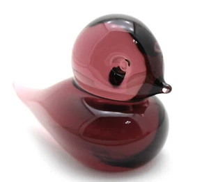Vintage Art Glass Bird Amethyst Paper Weight Decor Stunning 4 1/4" L, 2 3/4" T - Picture 1 of 11