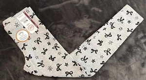 Wonder Nation Leggings Pants, Gray with Black Bows & Stars, Girls S 6-6X NWT NEW - Picture 1 of 7