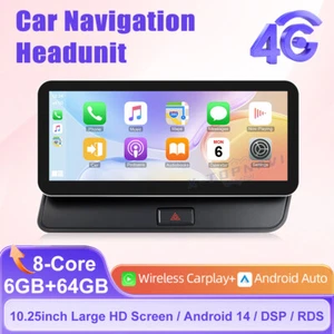 Autoradio 10,25" IPS Android 14 GPS DAB+ CarPlay Wifi Navi 4G per Audi Q5 Radio - Foto 1 di 18