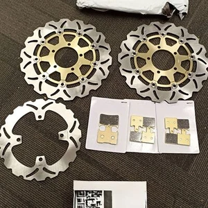 For Kawasaki Front Rear Brake Rotors Pads ZZR 1400 2006-2014 07 ZX-14R ABS 13-14 - Picture 1 of 14