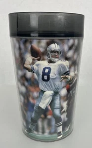 VTG Troy Aikman Dallas Cowboys NFL Team QB Club ThermoServ Plastic Mug 1990s Era - Picture 1 of 8