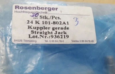 ROSENBERGER MINI UHF COUPLER 24K101-802A1  (U4.3b1)     - Image 1 of 3