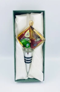 Hand Blown Vintage Glass Wine Bottle Stopper - Picture 1 of 2