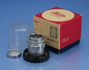 LEICA LEITZ 90MM TELE-ELMARIT F2.8 1ST V FAT CHROME 11800 M LENS +BOX +CAP MINT! - Picture 1 of 6