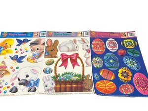 VTG Easter Window Clings Lot Of 3 Sheets Mello Smello U.S.A. - Picture 1 of 8