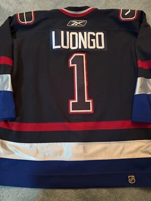 Roberto LUONGO #1 navy orca VANCOUVER CANUCKS REEBOK CENTER ICE JERSEY SZ 52 - Image 1 of 4