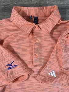 Adidas Mens Shirt Medium orange Golf Polo Performance Tour Mizuno AJGA Logo - Picture 1 of 13