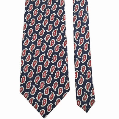 Vintage Andhurst 100% Silk Tie Navy Blue Paisley Preppy Office Classic Necktie - Image 1 of 4
