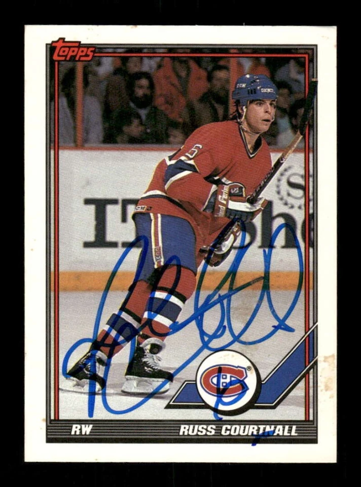 1991-92 Topps 119 Russ Courtnall signed auto autograph  MZ BXCP57 - Image 1 of 2