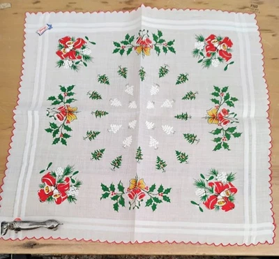 Lenço de Natal Burmel original vintage - Imagem 1 de 4