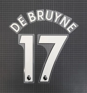 DE BRUYNE #17 2017-2023 Player Size Premier League White Nameset - Picture 1 of 1