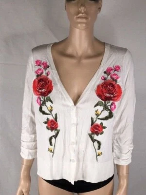 Cárdigan blanco bordado talla L Inc International Concepts nuevo con etiquetas Foto 1 de 4