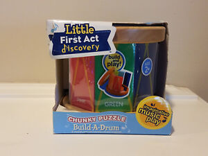 Little First Act Discovery Build-A-Drum Chunky Puzzle * Build/Play * NEW 2007