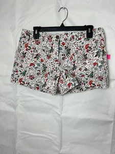 GAP Women’s Green White Floral 3.5 Inseam Chino Shorts Stretch ~ Size 4 - Picture 1 of 6