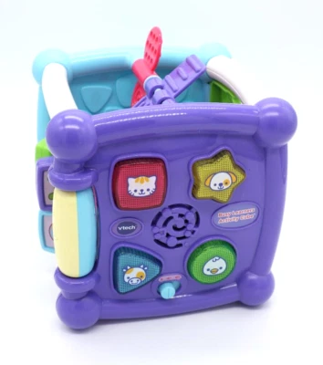 vTech Busy Learners Activity Cube Purple and Light Blue - Image 1 of 4