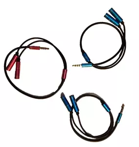 3x 3.5mm Audio Mic Y Splitter Cable Cord Headphone Adapter Female to 2 Male - Picture 1 of 7
