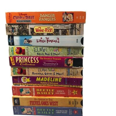 VHS Cartoon & Kid's Show Lot Featuring Chip N' Dale Madeline Beetle Bailey +More - Image 1 of 2