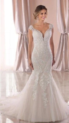 Stunning Stella York Wedding Dress & Veil - US Size 8 - Store Sample Dress  - Image 1 of 4