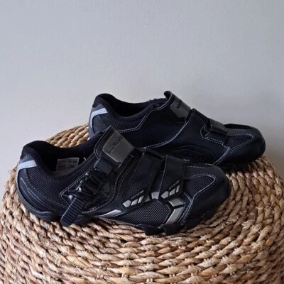 禧玛诺女式 Offset 黑色室内自行车/针脚/自行车鞋 EU41/US8.5-9 — 第 1/4 张图片