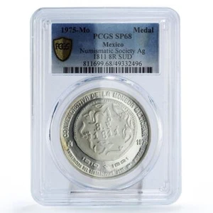 Mexico Numismatic Society Morelos SUD 8 Reales SP68 PCGS silver medal 1975 - Picture 1 of 2