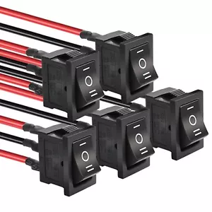 KCD1-01 On/Off/On Pre-Wired 3-Pin 3-Position Snap 10A/125V 6A/250V Boat Rocke... - Picture 1 of 5