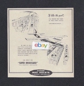 AVIONS MAX HOLSTE FRANKREICH SUPER BROUSSARD FEEDER AIRLINER 1960 AD - Bild 1 von 1