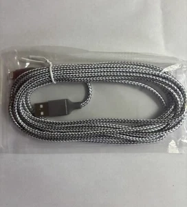 i phone charger, new in package, 6 feet, silver braided compatible 14,13,12,11 - Picture 1 of 1