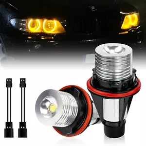 2X Angel Eyes Halo LED Amber Yellow Light Bulbs For BMW E39 E60 E61 E64 E83 E53 - Picture 1 of 10