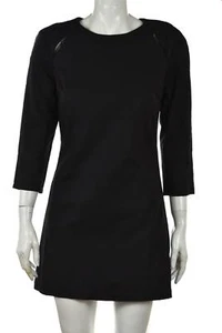 Mustard Seed Womens Dress Size S Black Solid Sheath Above Knee 3/4 Sleeve - Picture 1 of 5