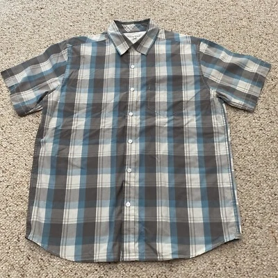Horny Toad Men’s Blue Plaid Short Sleeve Button Shirt Size Medium Organic Cotton - Image 1 of 4