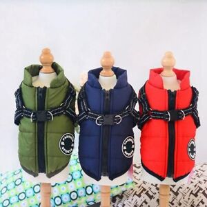 2in1 Waterproof Jacket Ski Suit Pet Clothes Dog Vest Padded Coat Puppy Harness