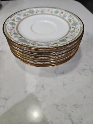 Lot Of 6 Noritake Sakura Pattern 9704 Bone China Set of  Saucers  - Image 1 of 4