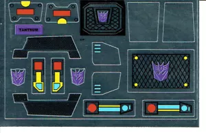 TRANSFORMERS GENERAZIONE 1, G1 DECEPTICON TANTRUM ETICHETTE/ADESIVI REPRO - Foto 1 di 1