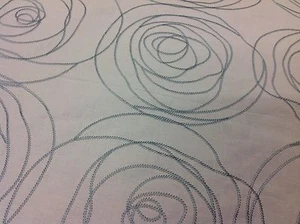 Duralee Abstract Embroidered Lines Fabric- Margeaux/Porcelain (15397-407) 4 yds - Picture 1 of 3