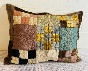 Bloomingdales Vintage Patchwork Quilted Standard Sham 21 X 28 Multicolor - Picture 1 of 17