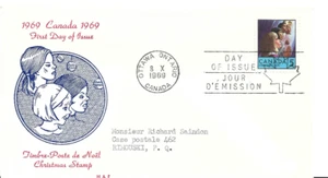1969 CANADA FIRST DAY OF ISSUE-STAMP 5c-CHRISTMAS . 1er JOUR D'ÉMISSION - Picture 1 of 1