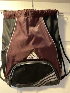 Large (19x14) Adidas Gym Bag, Adidas Book bag, gym sack, Backpack Maroon-Black - Picture 1 of 13