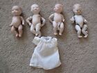 4 Vintage Porcelain Tiny Baby Doll 5 Inches