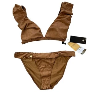 VIX Swim Bikini 2 Piece Set Size XL NWT $192 Scales Brown Tan - Picture 1 of 15