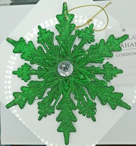 Gisela Graham glitzernder geschichteter grüner Stern Christbaumschmuck - 4er Pack - Bild 1 von 3