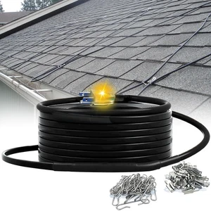 Roof Gutter De-Icing Heating Cable Kit, Electric Snow Melting Heat Tape with ... - Picture 1 of 9