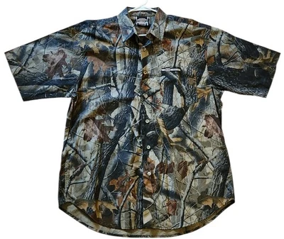 Winchester Camo Short Sleeve Shirt Mens L Real Tree Hard Woods Hunting  - Image 1 of 4