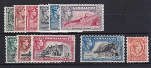 BC3207) Gibraltar 1938-51 KGVI Pictorials SG 121-131, few lower values missing, - Picture 1 of 1