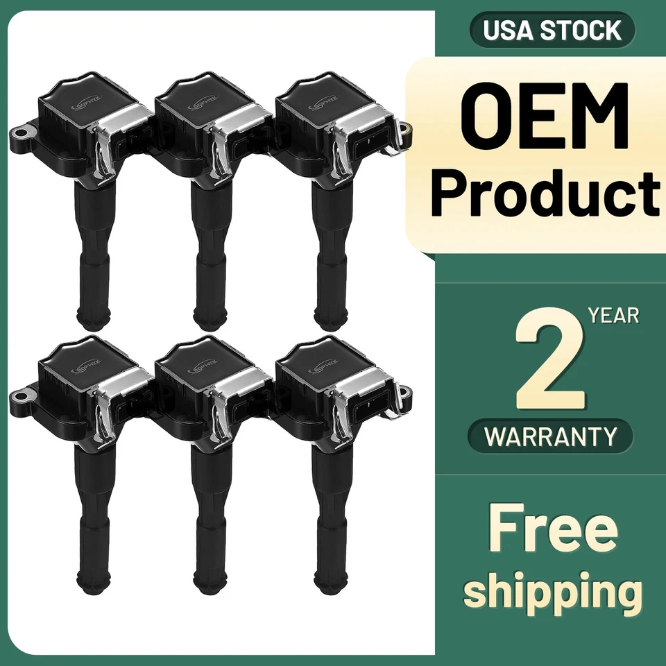 Set of 6 Ignition Coil Pack UF300 For BMW 740i 1998-2000 4.4L V8 - Imagem 1 de 4