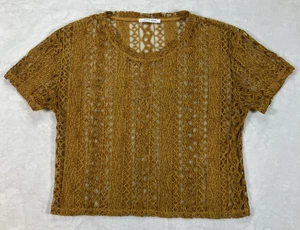 Blusa Top Zara Mujer Encaje Mostaza Hada Boho Femenina Romántica Talla Mediana  - Imagen 1 de 10