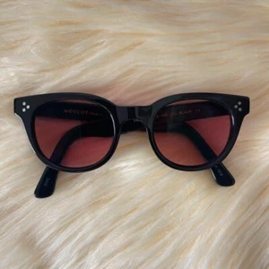 MOSCOT VILDA Black Frame Red Lenses 48-22-145 From Japan - Picture 1 of 7