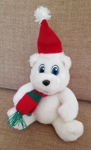 Ferrero Kinder: Eisbär mit Mütze und Schal - Stofftier Kuscheltier Weihnachten - Bild 1 von 3