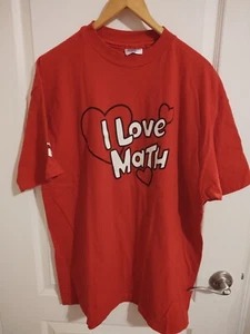 Camiseta vintage Hanes Label - Saying "I LOVE MATH" XL - Imagen 1 de 4