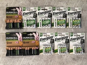 Job Lot X 10 Packs Duracell Energizer 20 X AA & 20 X AAA Rechargeable Batteries - Imagen 1 de 5