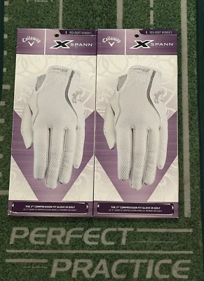 NUEVO GUANTE DE GOLF CALLAWAY X-SPANN PARA MUJER 2 GUANTES DIESTROS -MEDIANO-GRANDE-MANO DERECHA-NUEVO EN PAQUETE Foto 1 de 2
